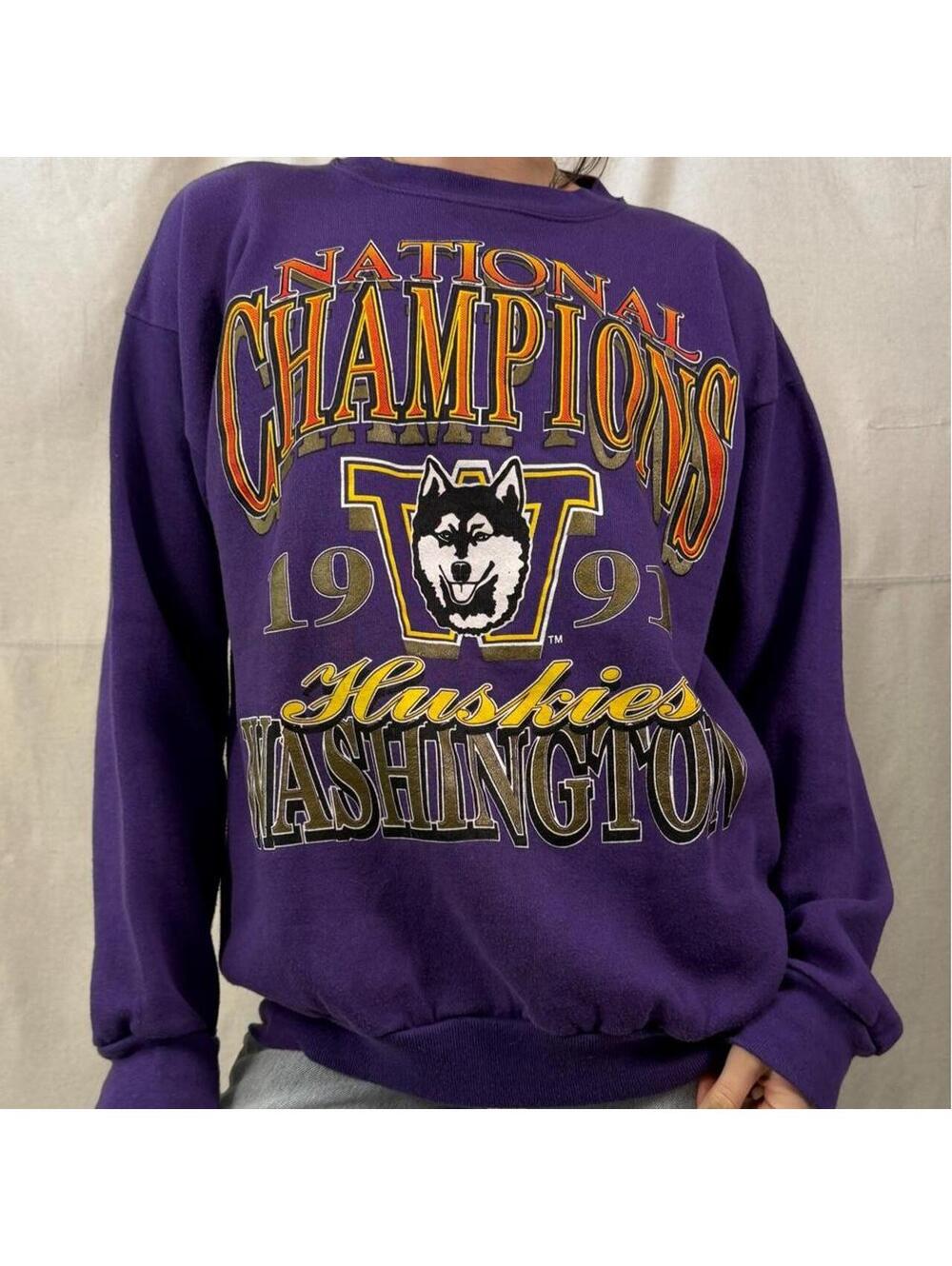 Vintage 1991 Washington Huskies National Champions Sweatshirt